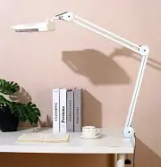 Clamp Type 10X Magnifier Lamp LED Light Square Size Glass 5.2" x 7" Lens