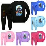 Kids Fireman Sam Print Long Sleeve T-shirt Pants Suit Casual Top Tracksuit Sets