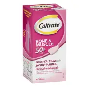 Caltrate Bone & Muscle 50+ 600mg Calcium 500UI Vitamin D3 + Minerals 60 Tablets