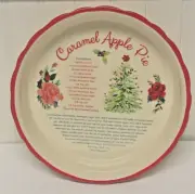 Pioneer Woman Floral Medley Ceramic Pie Plate 9in Caramel Apple Pie Holiday New