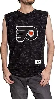 Calhoun NHL Men's Team Logo Crew Neck Space Dyed Cotton Sleeveless T-Shirt