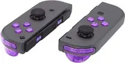 eXtremeRate Clear Atomic Purple ABXY Direction Keys SR SL L R ZR ZL Trigger Buttons Springs, Full Set Buttons Repair Kits for Nintendo Switch Joy-Con & Switch OLED Joycon - JoyCon Shell NOT Included