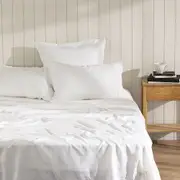 Ecology Dream Soft Flat Bed Sheet Bright White Home Bedding/Linen