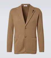 [Lardini] Lardini Knitted linen and cotton blazer AU 90 brown