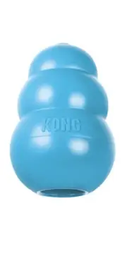 KONG Puppy Toy Blue Soft Rubber Chew for Teething Dogs Fetch Training Playtime