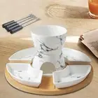 Chocolate Fondue Pot Butter Heater with 4 Forks and 4 Dishes Fondue Pot Melting