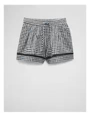 [Country Road] Organically Grown Cotton Check Short in Charcoal