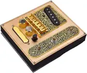6 Strings Gold Saddle Bridge Plate & 3-Way Switch Control for Telecaster Guitars