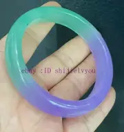 Genuine Natural Lavender Green Jadeite Jade Bangle 56-66mm Free box