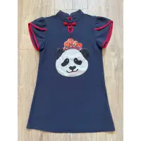 在飛比找蝦皮購物優惠-女童原創品牌改良式復古童趣熊貓旗袍洋裝（130cm)