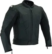 Mens Motorcycle leather jacket Perforated armoured with external armours MBJ-01A