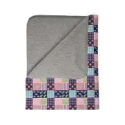 Nautical Quilt Fleece Sherpa Blanket - Hook N Buoy Design, Coastal Home Decor,