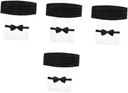 [SAFIGLE] 4 Sets Formal Bow Tie Pocket Square Cummerbund Set Elegant Tuxedo Accessories for Men's Special Occasions