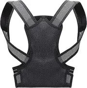 Back Corrector for Men and Women, Waist Trainer Dual Adjustable Straps Breathable Mesh Panels
