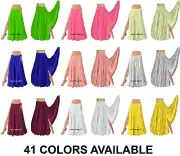 A line Panel Skirt Open knit skirt Double Split Maxi Belly Dance Long Skirt S95