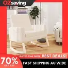 rocking chair cream fabric cozy home decor comfortable size 64x70x88.5 9424