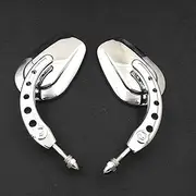 HTTMT MT398B-CD Chrome Big Mirrors Compatible with 1984 and up Harley Davidson