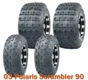 Set 4 ATV Tires WANDA 19x7-8 & 18x9.5-8 fit 03 Polaris Scrambler 90