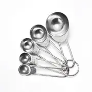 BLNVKOP Stainless Steel Measuring Spoon 5-piece Set-kitchen Baking Measuring Spoon-household Coffee Milk Powder Weighing Spoon Measuring A