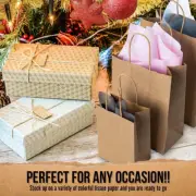 25/50PC Kraft Paper Bags with Twist Handles Party Gift Carrier Food Takeaway Bag