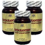 3 x Astaxanthin 10 mg 60 SGels Powerful Cartenoid Antioxidant