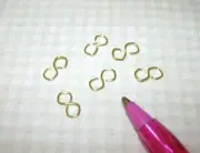 Miniature "S" Hooks, LARGE Ornament Hangers, GOLD - 5/16" Long: DOLLHOUSE 1:12