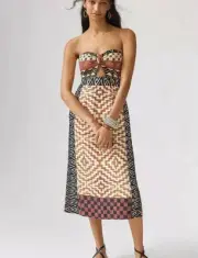 NWT Fabulous Verb Pallavi Singhee For Anthropologie Strapless Dress Size 14