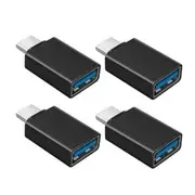 4 Pack USB Type C to OTG Adapter USB 3.1 Male to USB 3.0 A Female Cable Converter Thunderbolt 3/4 Adapter for MacBook Pro, Air, iPad Pro (Black)