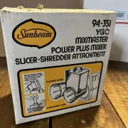NEW Sealed Sunbeam Mixmaster Power Plus Mixer Slicer-Shredder Attachment 94-351
