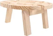 MAGICLULU Portable Picnic Table Snacks Table Round Serving Desk Wood Easy Clean Surface