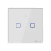 T2 Touch 86mm Tempered Glass Panel Wall Switch Smart Home Light Touch Switch, Compatible with Alexa and Google Home, AC 100V-240V, UK Plug