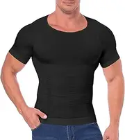 [FlyJumper] Men's Compression Shirt Tummy Control Shapewear Body Shaper Slim Undershirt