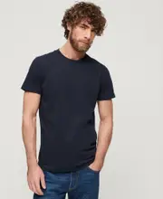 Organic Cotton Essential Logo Embroidered T-Shirt | Eclipse Navy