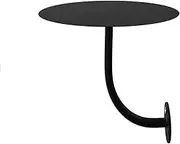 Round Bar Table, Metal Top with Black Metal Pole Support and Base, Bistro Pub Table, Kitchen Bar Counter Table, Black Sofa Side Table Coffee End Table