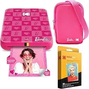 KODAK x Barbie Step Slim Wireless Instant Portable Photo Mobile Printer Barbie Starter Bundle (Iconic Style)+ Barbie Deluxe Camera Case + Zink Paper (20 Sheets)