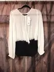 New PATRONS OF PEACE Ombre Small blouse open slit 100% rayon top peasant hobo