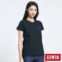 在飛比找momo購物網優惠-【EDWIN】女裝 第八代LOGO短袖T恤(黑色)