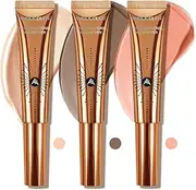 Anglicolor 3Pcs Highlighting Blush Contour Stick Easy To Use,Liquid Blush Liquid Contour Wand Blends Well,Great BlushCream Contour, Lasting Matte Subtle Cruelty & Cruelty-Free (01#+04#+05#, 36ml)