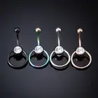 Stainless Steel Bar Crystal Curvy Belly Navel Ring Helix Piercing Body Jewel F5❤