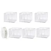 Clear Cake Box with Ribbon, 6Pcs 13"x11"x13" for 12 Inch Cake Packing (White)