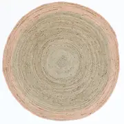 Capri Pink Natural Round Rug
