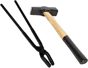Bonbo Blacksmith Tool Set Includes Wolf Jaw Tongs Blacksmith Tongs and Blacksmiths' Hammer Metalworking Tool Striking Tool 0000811-1000 (16'')