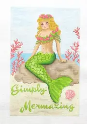 Kate Dickerson Simply Mermazing Mermaid Handpainted Needlepoint Canvas
