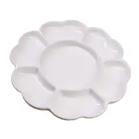在飛比找樂天市場購物網優惠-調色盒 景德鎮陶瓷調色盤美術水粉水彩國畫顏料盤白瓷盤調色碟子