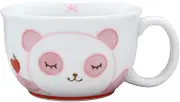 Hasami Ware Shigeyama Pottery 31011 Children's Moshokki Soup Cup, Panda-san Pink