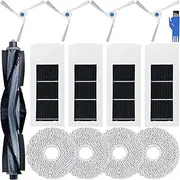 [EATBALE] X2 Replacement Parts Accessories for Ecovacs Deebot X2 Omni / X2 / DEX86 / X2 Pro Robot Vacuum Cleaner Set, 1 Main Roller Brush, 4 HEPA Filters, 4 Side Brushes, 4 Mop pad Cloths (13 Pcs)