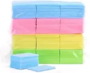 EORTA 1200 Pcs Disposable Nail Wipes Nail Polish Remover Lint Free Cotton Soft Pads for Acrylic Gel Nail, Nail Art, Finger/Toenail Care, Random Color