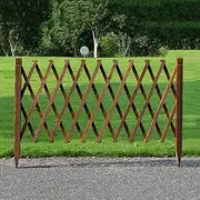 DEFGHIJ Fence Wood Fence Grid Decoration Telescopic Fence Panel Garden Trellis Guardrail Outdoor Garden Fence Pet Fence(H79cm)