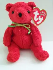 2002 TY MINI BEAN BAG PLUSH JINGLE BEANIE BABY **MISTLETOE the BEAR ** MWMT