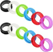 MINAOLULUS 12Pcs Finger Protector Rings for Scissors Comfortable Skid Scissor Accessories for Pet Grooming and Crafting with Durable Flexibility